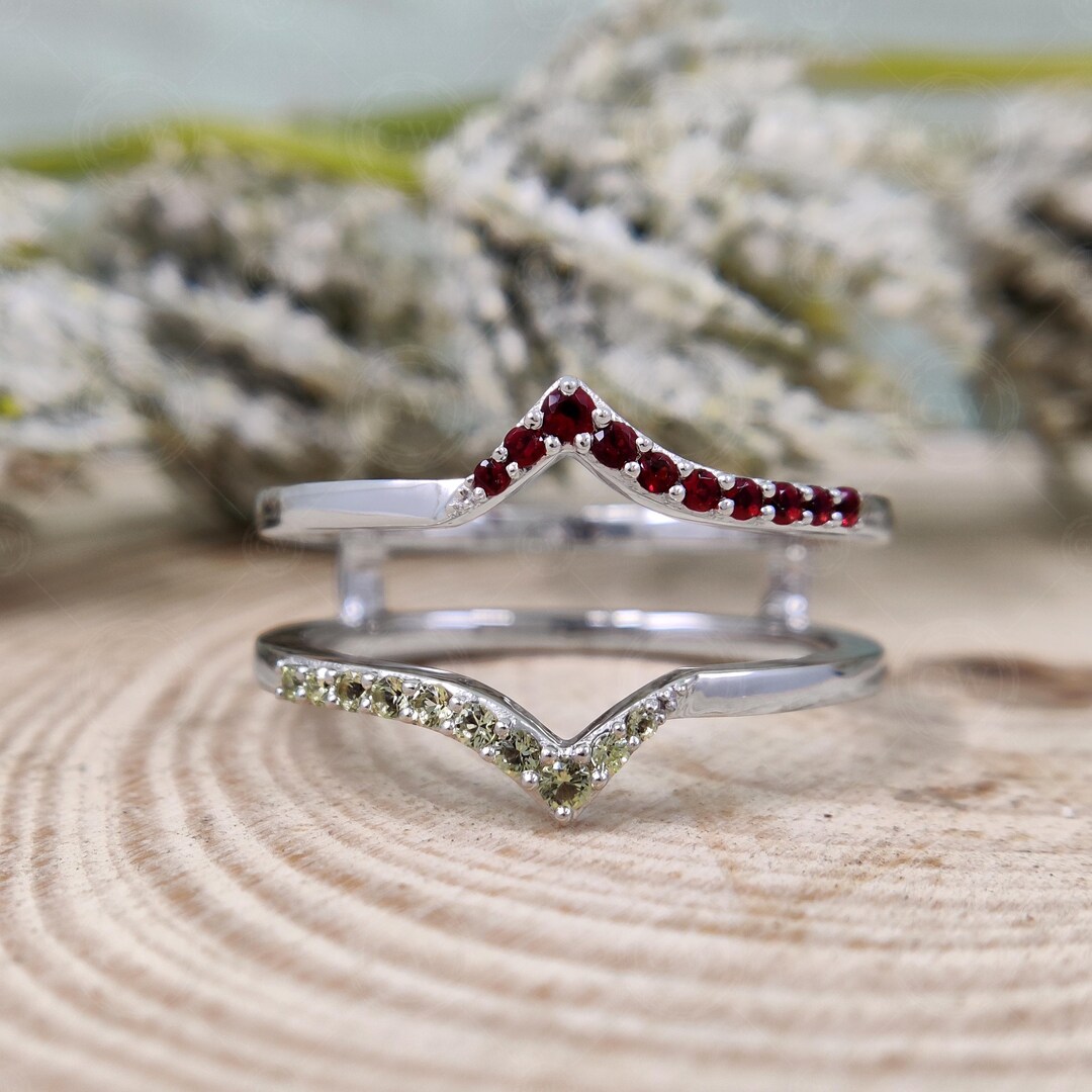 Ruby Peridot Ring Enhancer, Gold Ring Guard Jacket - Etsy