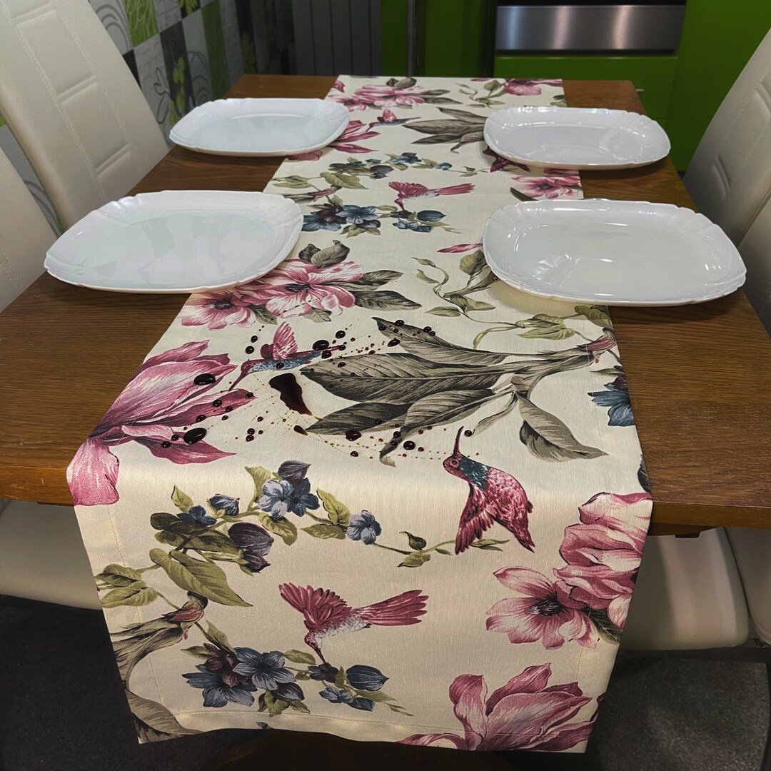 Handmade Rectangle Table Runner and Napkin Set Pink Etsy