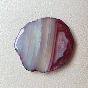 Dyed Agate Slice Cabochon: Freeform Gemstone (54x50X6 mm)