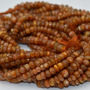 13.5 Inch 4-6 mm Natural Sunstone Roundel   Beads-Sunstone Roundel  Beads-160-175 Beads Approx Per Strand