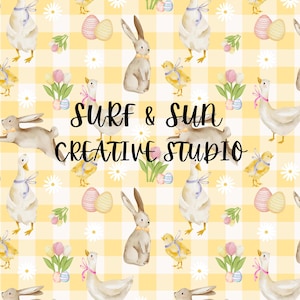 gult gingham påsk sömlöst mönster, påsk gingham sömlöst upprepat ytmönster för kommersiellt och personligt bruk