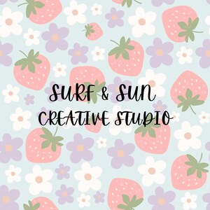 summer strawberry daisy seamless pattern, boho beach palms seamless repeat surface pattern for commercial and personal use