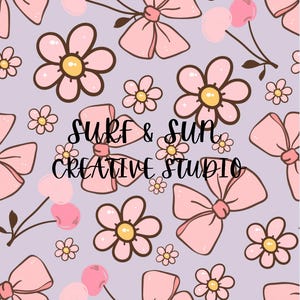 Spring seamless pattern, pink flowers seamless repeat surface pattern for commercial and personal use