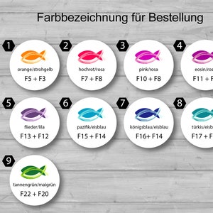 12x Aufkleber Fisch Schön dass du da bist alle Farben Bild 7