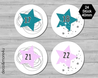 Advent Calendar Numbers "Star" 6-color