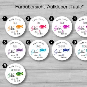 12x Aufkleber Fisch Schön dass du da bist alle Farben Bild 3