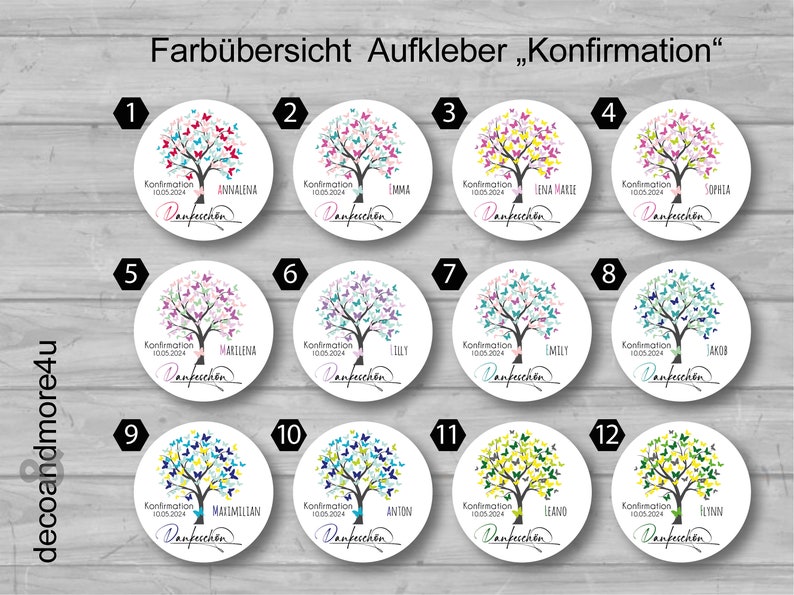 24x Aufkleber Baum des Lebens Dankeschön Bild 6