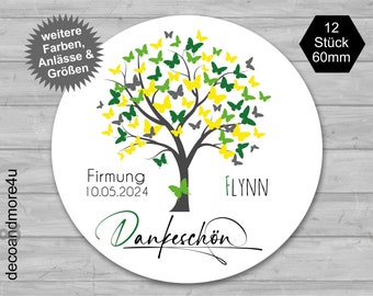 12x Aufkleber Baum des Lebens - Dankeschön