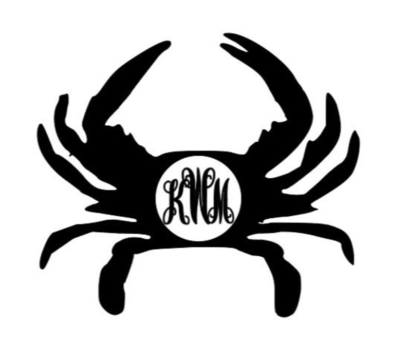 Download Crab Monogram Decal Crab Decal Monogram Decal Car Decal | Etsy