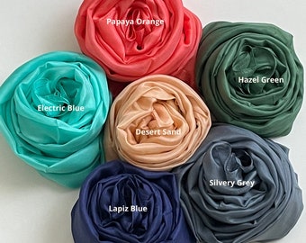 SOFT SILK SCARF, 100 Percent Silk For Women,  Solid Colours, Large Size, Shawl, Head Wrap, Hijab, Long Stole, Gift for Valentine