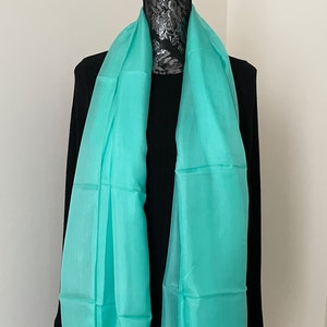PURE SILK SCARF, Solid 100 Percent Silk Shawl, Hand Dyed Electric blue Colour, Large Size, Head Wrap, Hijab, Long Stole, Gift for Mom