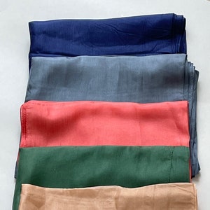 100 PERCENT SILK SCARF, Plain, Solid Colours,  Large Size, Light Weight Silk Shawl, Head Wrap, Hijab, Long Stole, Gift for Mom