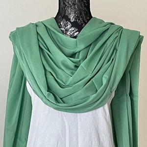 NATURAL COTTON SHAWL, 100% Cotton, Large Size Green Shawl, Head Cover, Hijab, Hair & Shoulder Wrap, Turban Scarf, Gift for Birthday