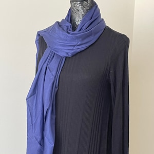 SOFT SILK SCARF, Large Size, Hand Dyed, Lapiz Blue Colour, Solid 100% Silk Shawl, Hijab, Winter Scarf, Head, Hair Wrap, Gift for Mom