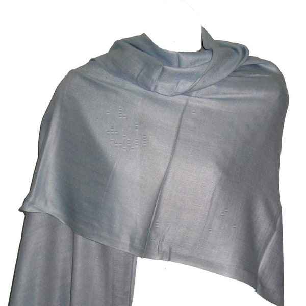 SOFT PASHMINA SCARF Winter Grey Warm Pashmina Shawl in Solid Colour For Women, Gift For Mom