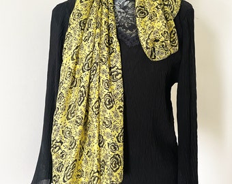 Silk Scarf/ Printed/ /Square/100 percent Silk Hijab/ Bandana/ Head wrap/ Neck Scarf for Women