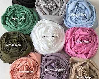 SOFT COTTON SCARF, 100% Cotton, Solid Colours, Large Size Shawl, Head Scarf, Hijab, Hair & Shoulder Wrap, Turban Scarf, Gift for Her