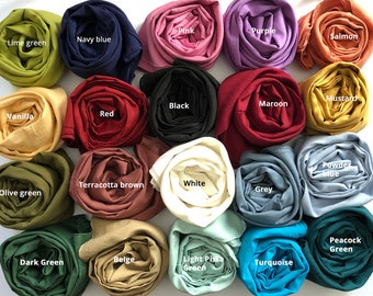 ORGANIC COTTON SCARVES 100 percent soft Cotton Scarves and Wraps for Women, Plain solid Shawls, Hijabs, Wraps, Hair Scarf