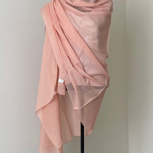 SOFT COTTON SCARF, 100% Cotton, Solid Colours, Large Size Shawl, Head Scarf, Hijab, Hair & Shoulder Wrap, Turban Scarf, Gift for Her Pale salmon
