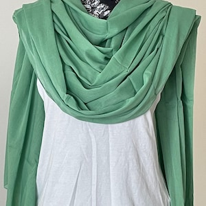 SOFT COTTON SCARF, 100% Cotton, Solid Colours, Large Size Shawl, Head Scarf, Hijab, Hair & Shoulder Wrap, Turban Scarf, Gift for Her Sage green