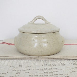 Vintage French Ceramic Cocotte. Antique French Cocotte. Old Cream White Ceramic Cocotte. Vintage Designer Cocotte. ArtyEpicurean