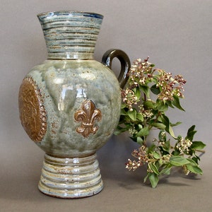 Poterie "ROGER GUERIN".Pichet/Vase de Belgique.Céramique Ancienne de Collection.Maître Céramiste Belge.Art XXème Siècle.Beauté.ArtyEpicurean