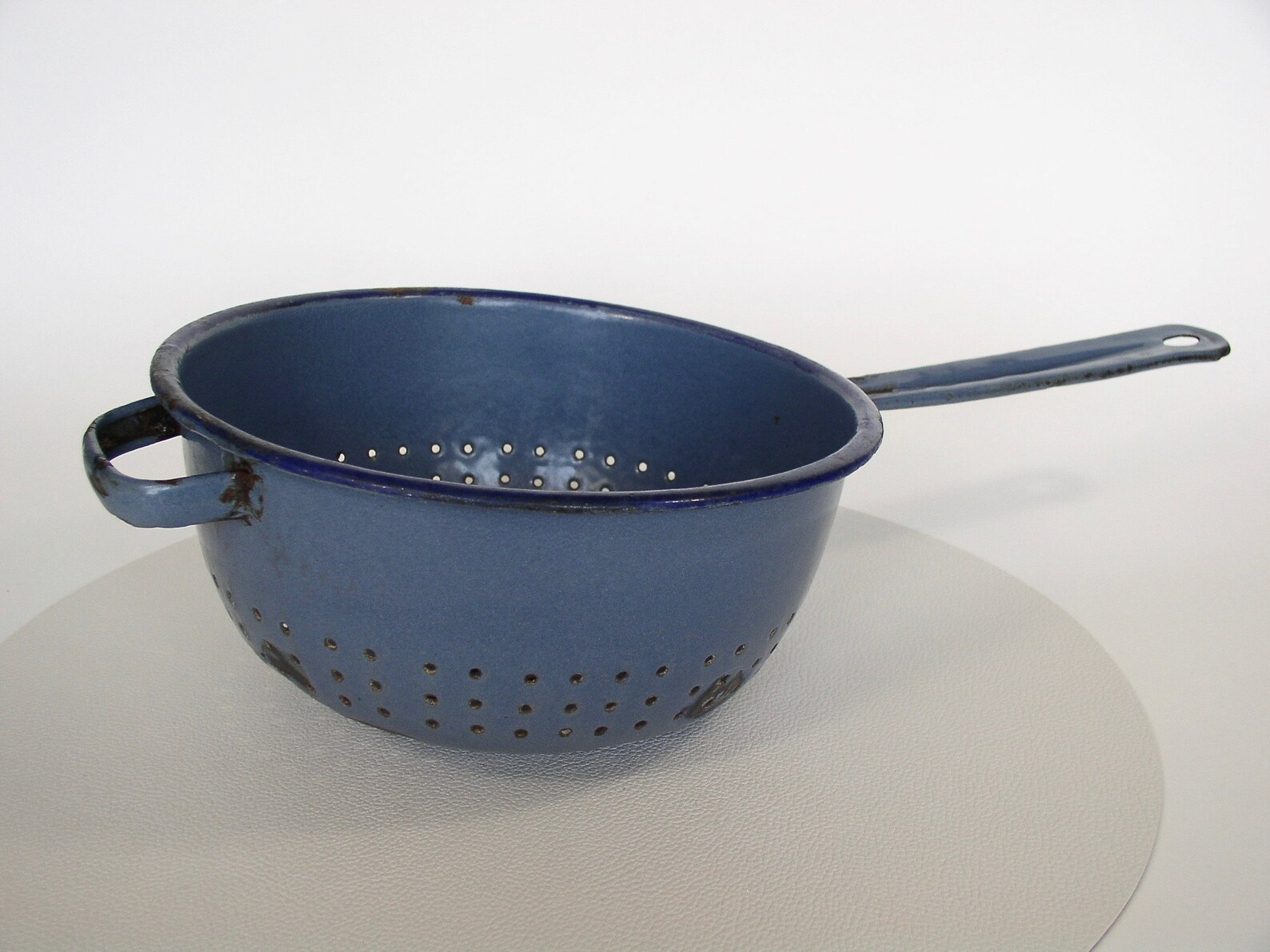 Vintage Blue Enamel Colander.old French Colander.vintage Etsy