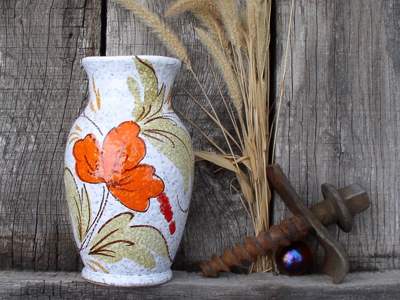 Taste.ArtyEpicurean. Italian Ceramic Vase.Vase of Italy Vintage.Vase Design Ancient.Artisanal Ceramics of Italy Vase Two Anses ITALY