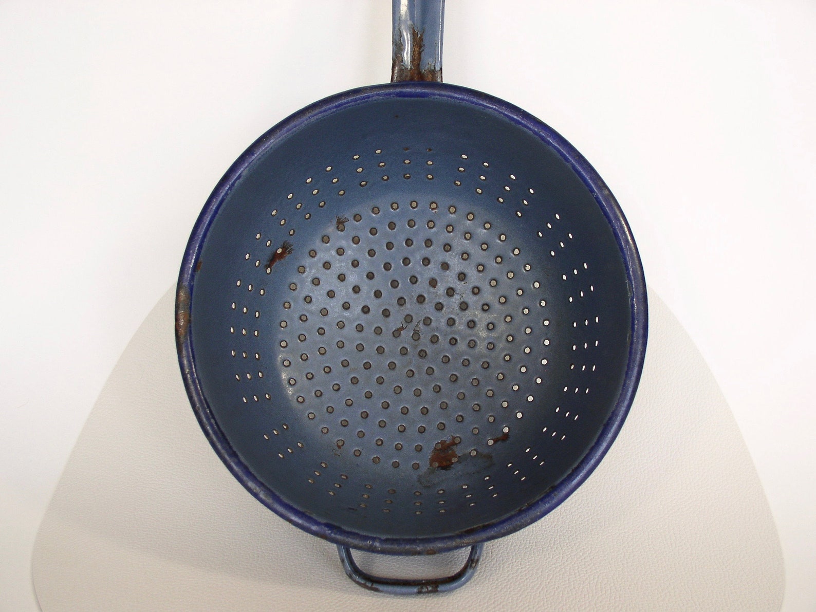 Vintage Blue Enamel Colander.old French Colander.vintage Etsy