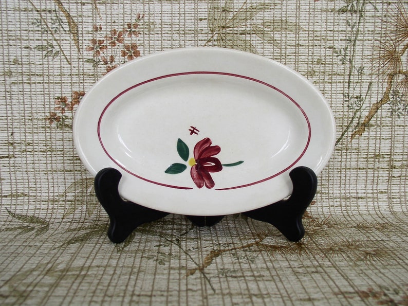 Old Dish SALINS,FRANCE Small Dish in Vintage Ceramics France.Plat de Service Blanc Deco Fleur.Plat Ironstone France ArtyEpicurean.