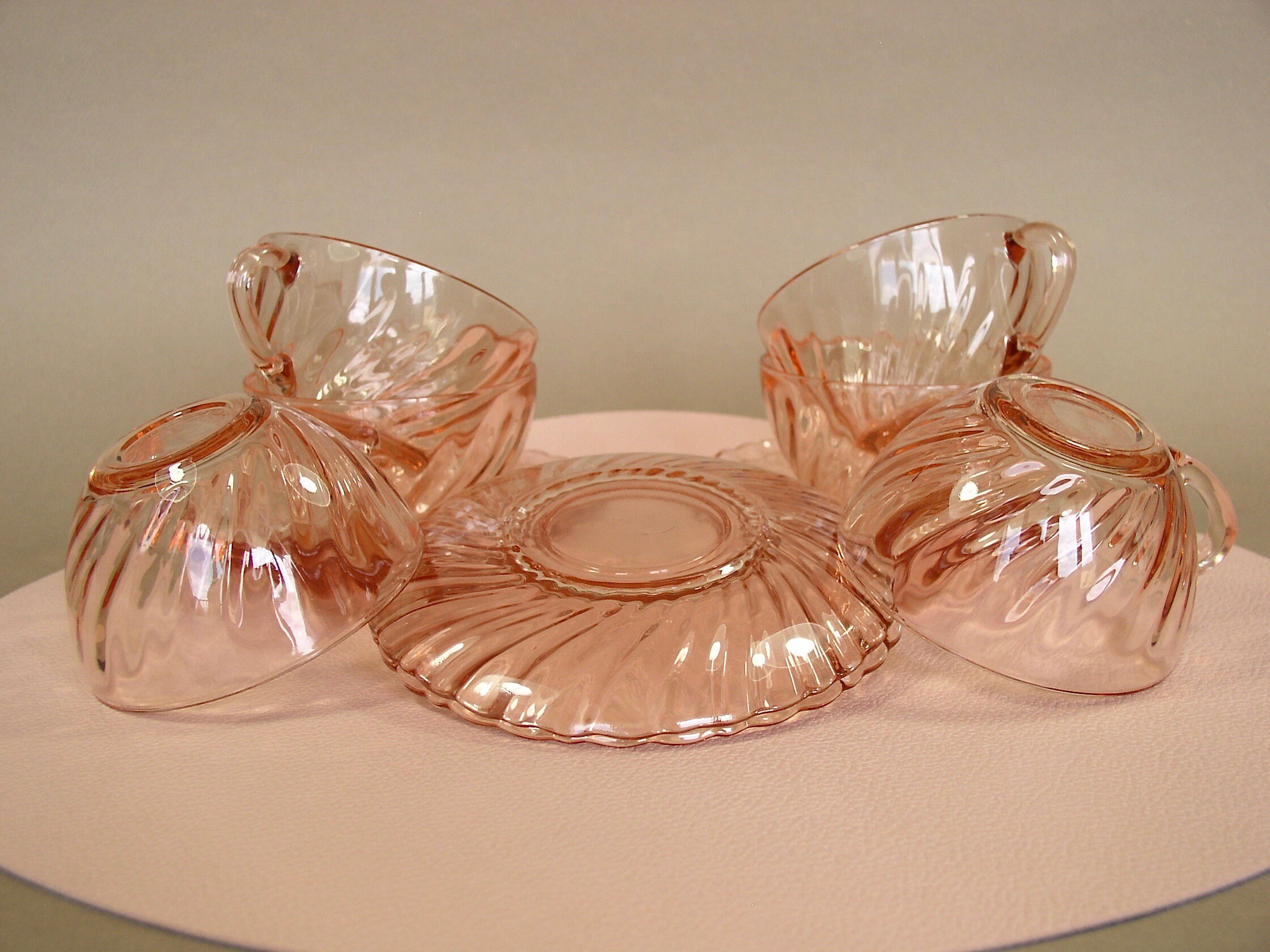 Lot De 6 Tasses à Café Et Soucoupes Arcoroc Rosaline – Rose, Neuves En Boîte