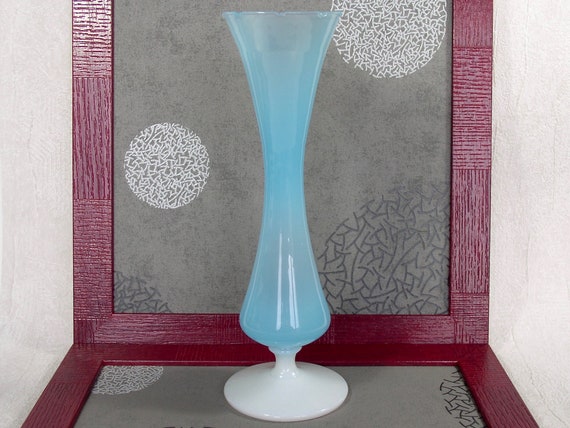 Lot de vases (2 grands) en opaline – bleu et blanc (vintage) - Décoration