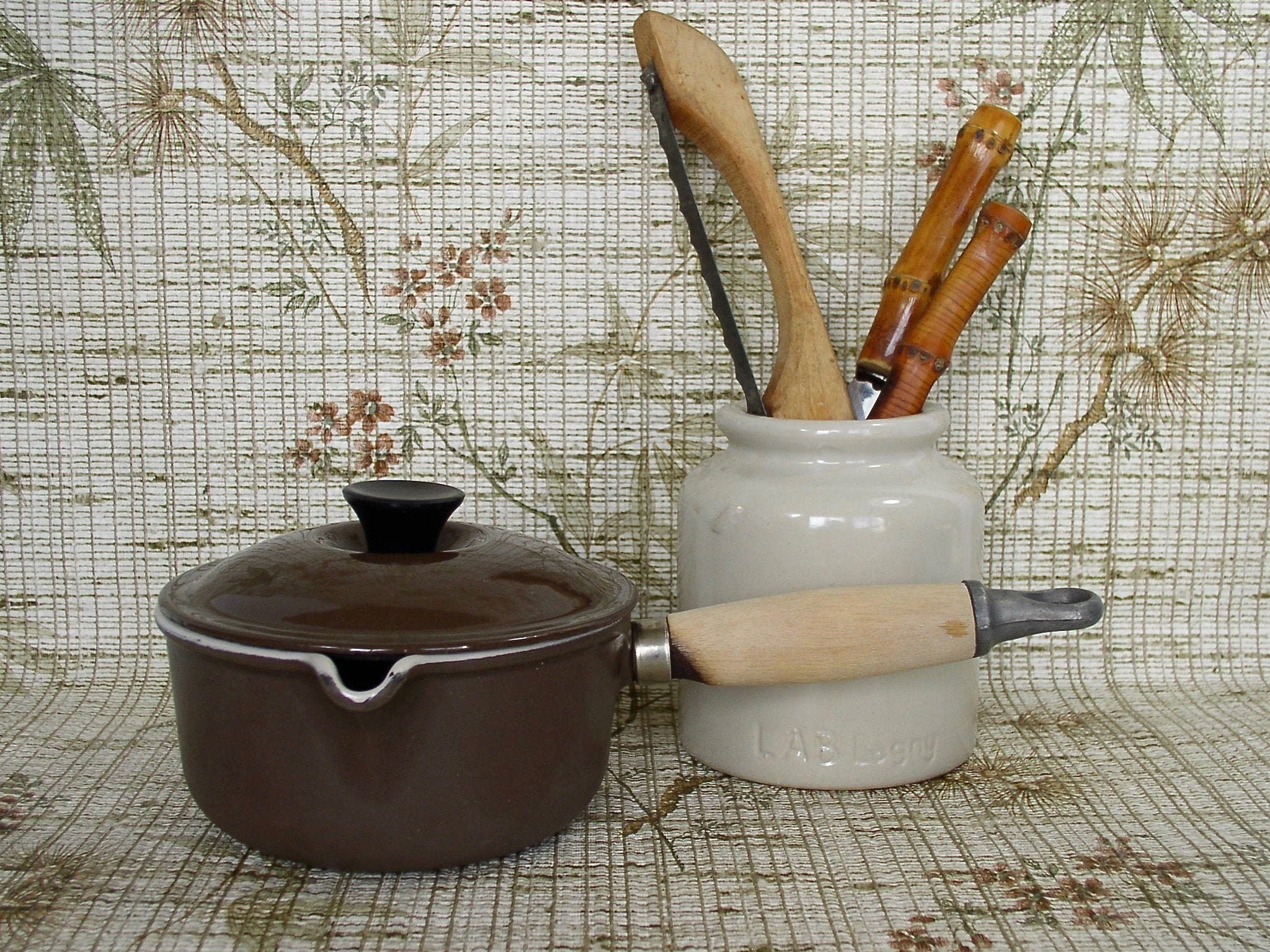 Lot De 5 Casseroles Le Creuset Fonte Émaillée Marron - Vintage - Fabriqué En France
