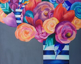 abstract floral art etsy
