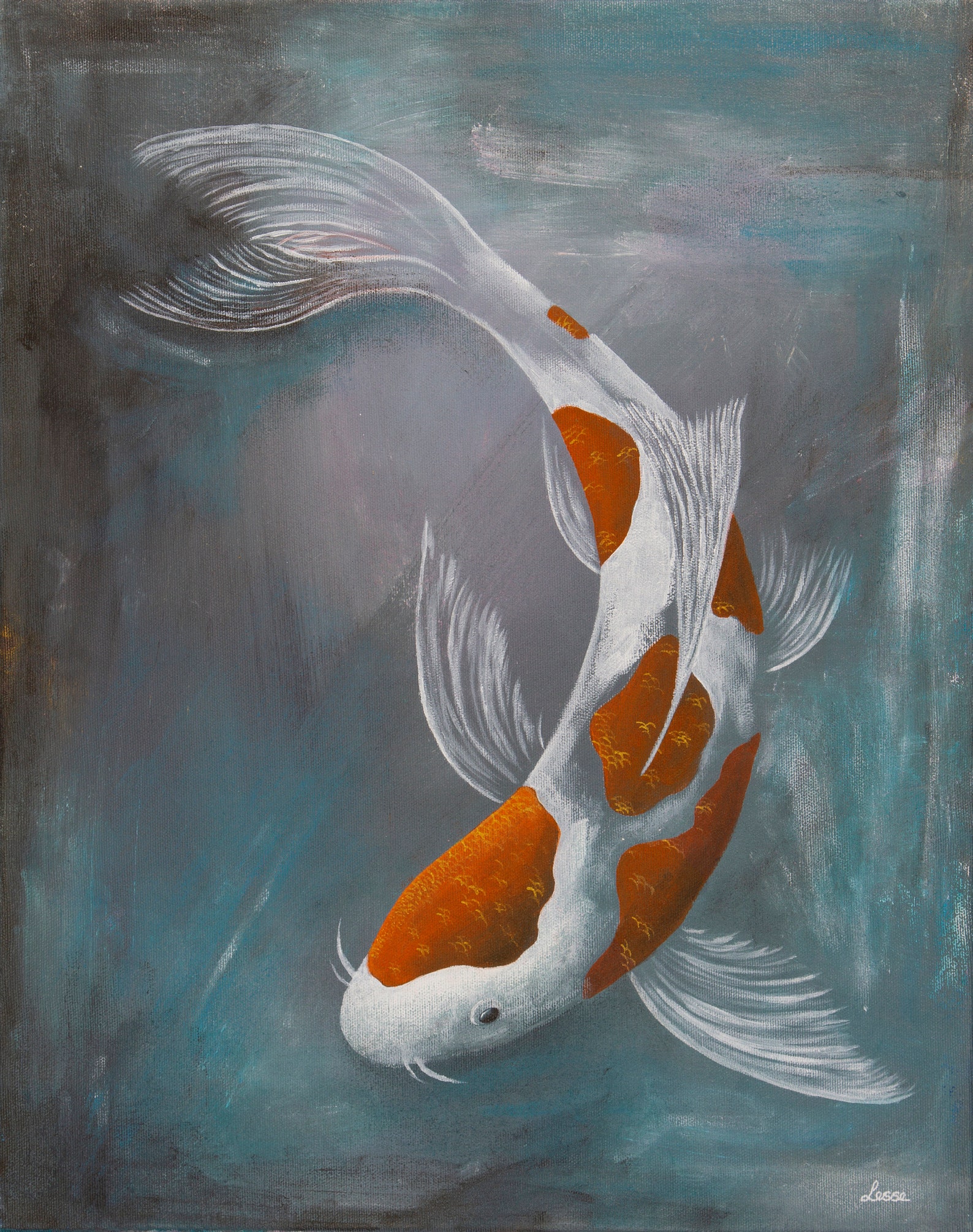 Koi Carp. Fine Art Print. Wall Art. Home Decor. Fish Swimming. Etsy