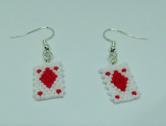 Miyuki jugando tarjeta gota pendientes - Etsy España