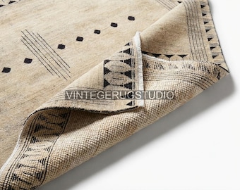 Saffioti Hand-Knotted Warm White New Zealand Wool Area Rug 8'x10' | Turkish Design | Premium Handmade  Rug 5x8, 8x10, 9x12 For living Rug