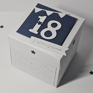 Explosionsbox 18. Geburtstag Junge, Geldgeschenk zum 18. Geburtstag