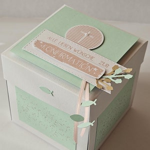 Geldgeschenk Konfirmation Mädchen, Explosionsbox zur Konfirmation, Kommunion
