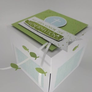 Explosionsbox Konfirmation oder Kommunion ,Geldgeschenk Konfirmation, Geldgeschenk Kommunion, Glückwünsche Konfirmation, Konfirmation Karte