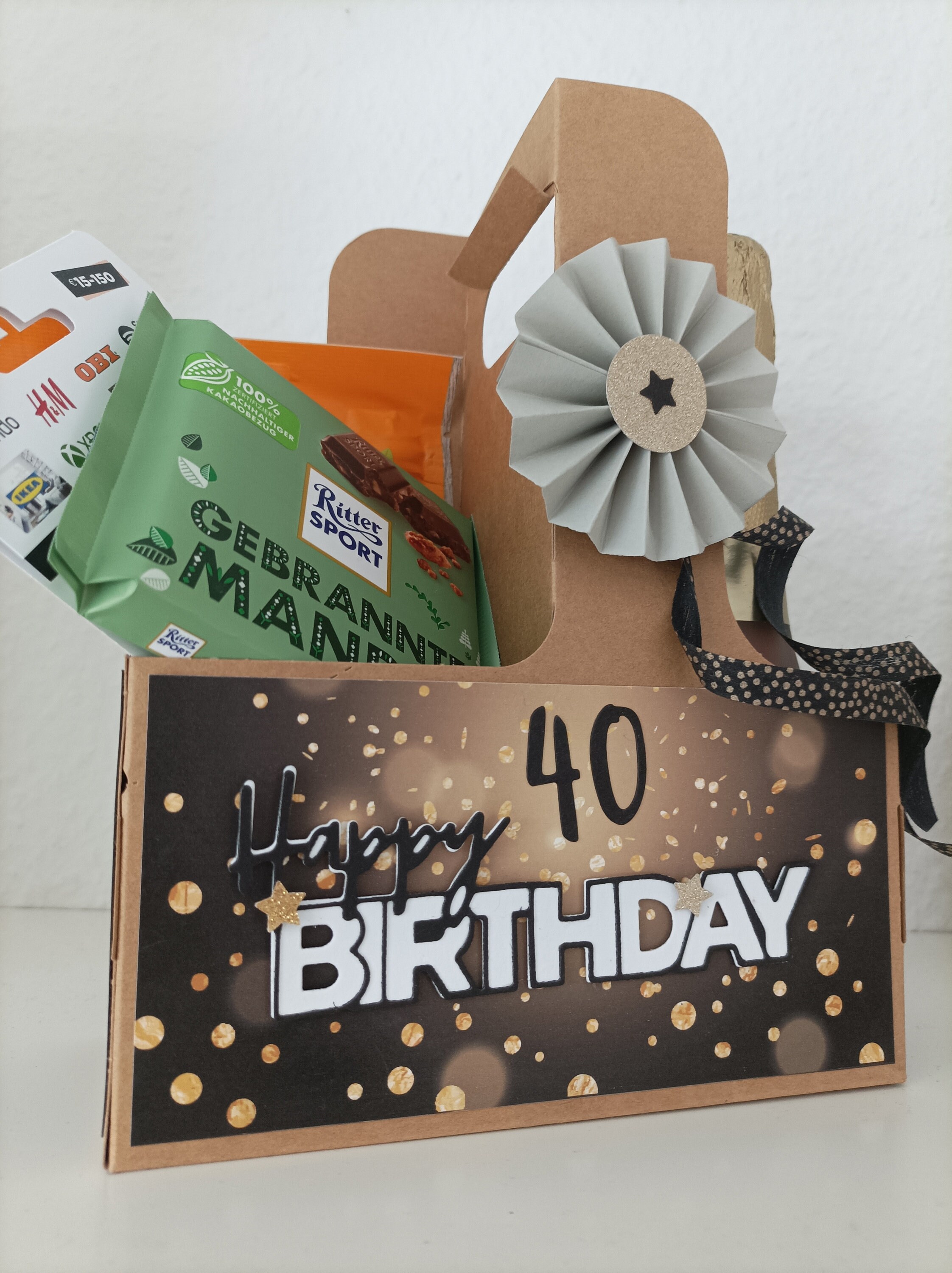 Geschenkkorb Set Abschluss 2025 – 12 Körbe Mit Tüten & Schleifen, Grün