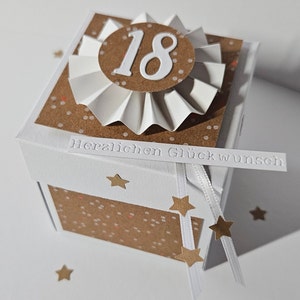 18. Geburtstag Mädchen Geldgeschenk, Explosionsbox Geburtstag, Geburtstagskarte Bild 8