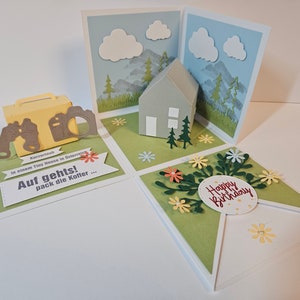Tiny House Übernachtung Gutschein, Geldgeschenk Tiny House Urlaub, Explosionsbox Tiny Haus