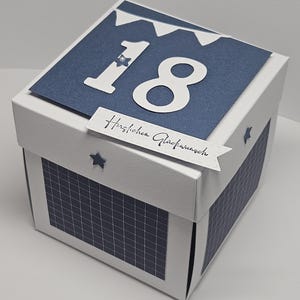 Explosionsbox 18. Geburtstag Junge, Geldgeschenk zum 18. Geburtstag
