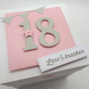 Explosion box 18th birthday girl, money gift 18th birthday, 20th birthday girl, Lass es krachen