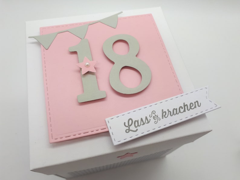 Explosion box 18th birthday girl, money gift 18th birthday, 20th birthday girl, Lass es krachen