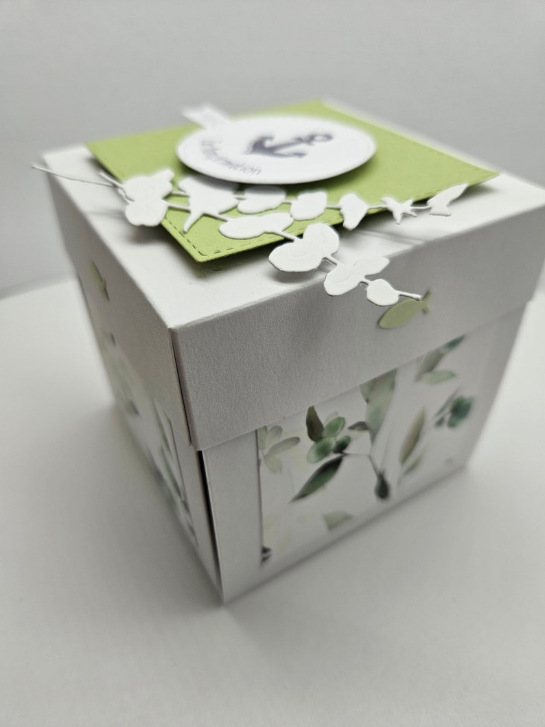 Confirmation gift, communion gift, confirmation gift, explosion box for confirmation in eucalyptus design image 4