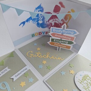 Bodyflying voucher packaging, birthday gift for a boy, explosion box skydiving, birthday voucher, bodyflying gift image 2