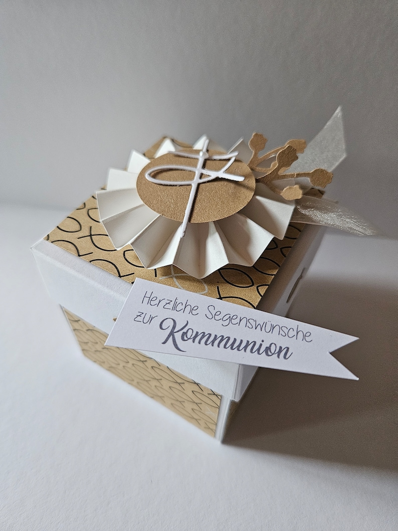 Kommunion Geschenk, Konfirmation Geschenk, Firmung Geschenk, Geldgeschenk, Explosionsbox Bild 1