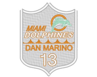 Embroidered Patch/Badge. MIAMI DOLPHINS American Football, Dan Marino. All players and numbers available or Personalise.